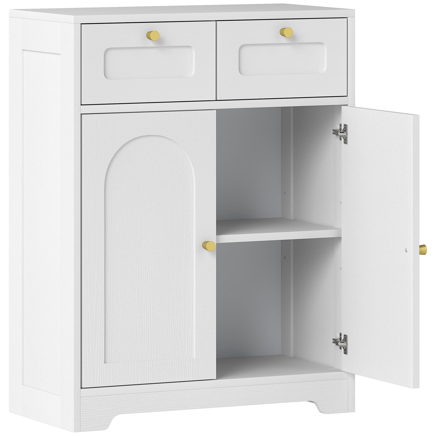 Photo of HOMCOM Bathroom Floor Cabinet with 2 Drawers - White in White colour on a white background