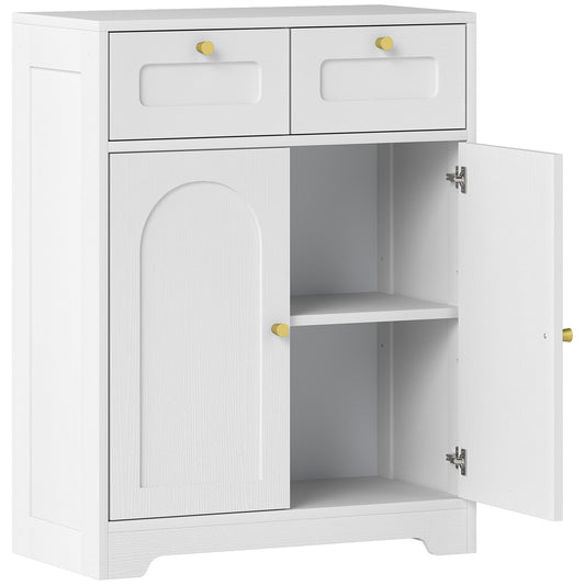 Photo of HOMCOM Bathroom Floor Cabinet with 2 Drawers - White in White colour on a white background