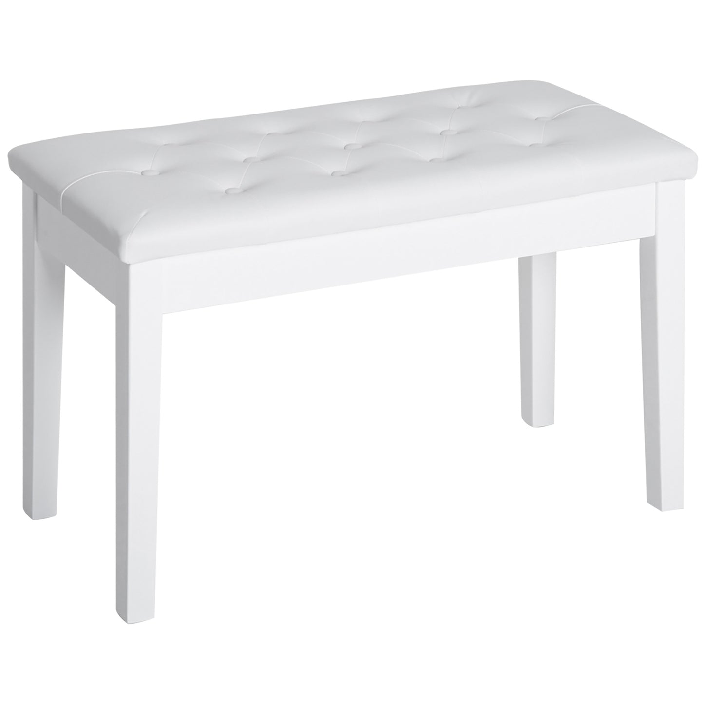 Photo of HOMCOM PU Leather Upholstered Piano Stool Makeup Stool Bench Dressing Table Seat with Storage 76x36x50cm, White in White colour on a white background