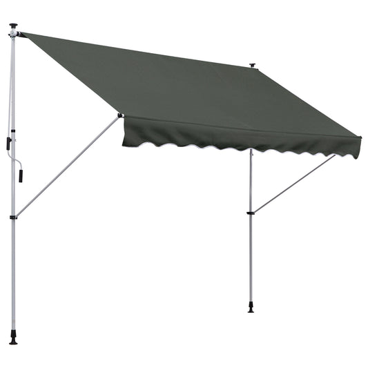 Photo of Outsunny 3x1.5m  Adjustable Outdoor Aluminium Frame Awning Grey in Grey colour on a white background