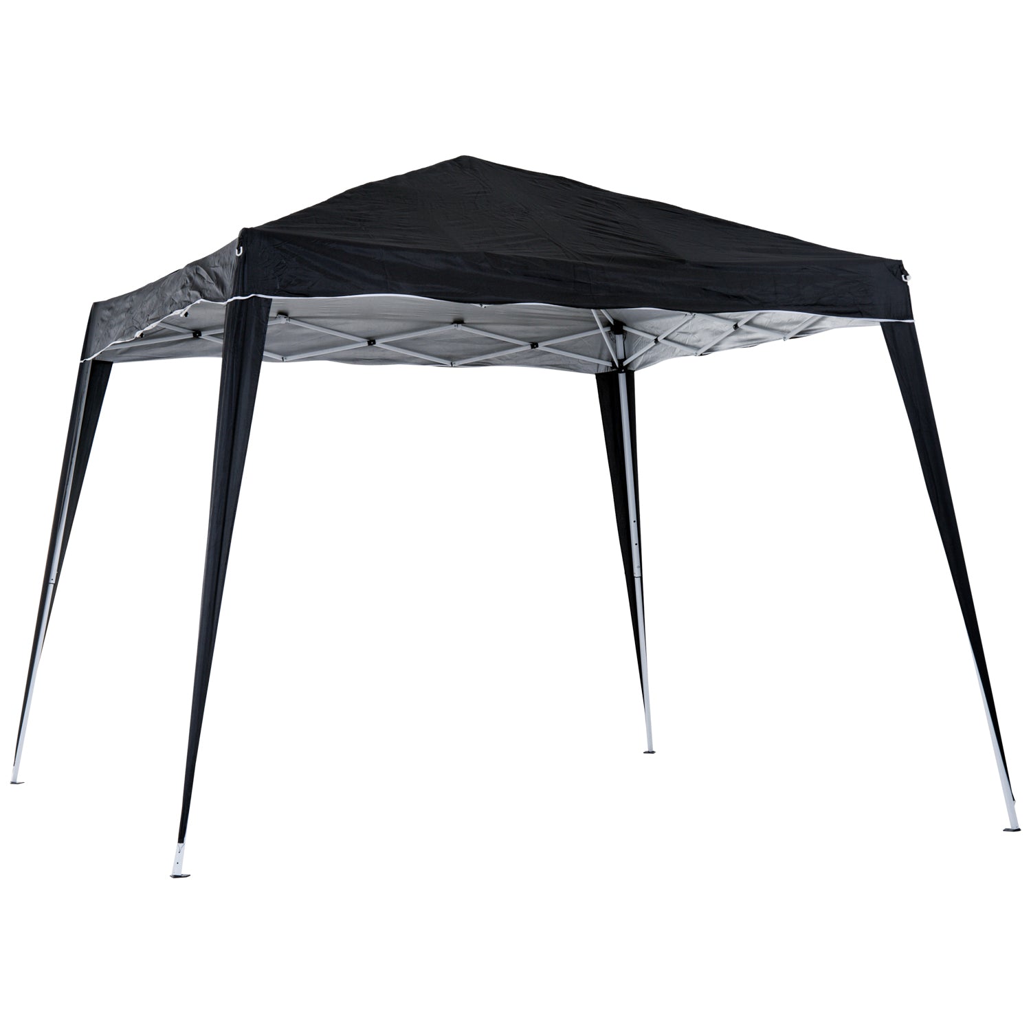 Photo of Outsunny 3 M x 3 M Base/ 2.5 M x 2.5 M Top Pop Up Gazebo with Carry Bag, Height Adjustable Slant Leg Party Tent Instant Event Shelter for Garden, Patio, Black in Black colour on a white background