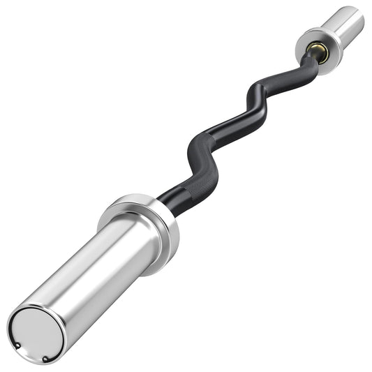 Photo of SPORTNOW 120cm EZ Barbell Bar for 5cm Weight Plates, with Spring Clips, 8kg in 8kg colour on a white background