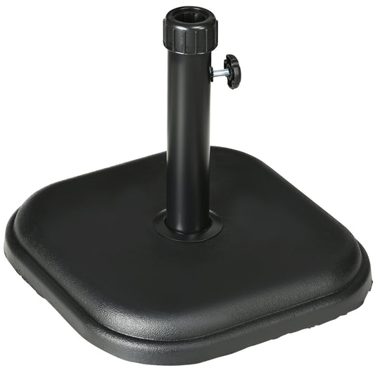 Photo of Outsunny 11kg Concrete Garden Parasol Base Holder, Square Outdoor Table Umbrella Stand Weight, Black in Black colour on a white background