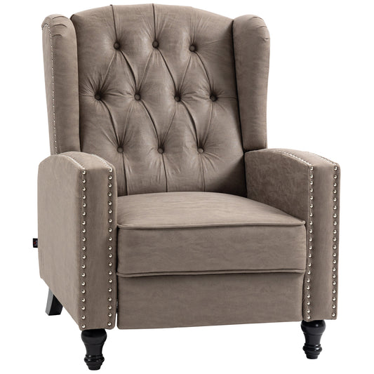Photo of HOMCOM Chesterfield-Style Reclining Armchair - Brown in Brown colour on a white background