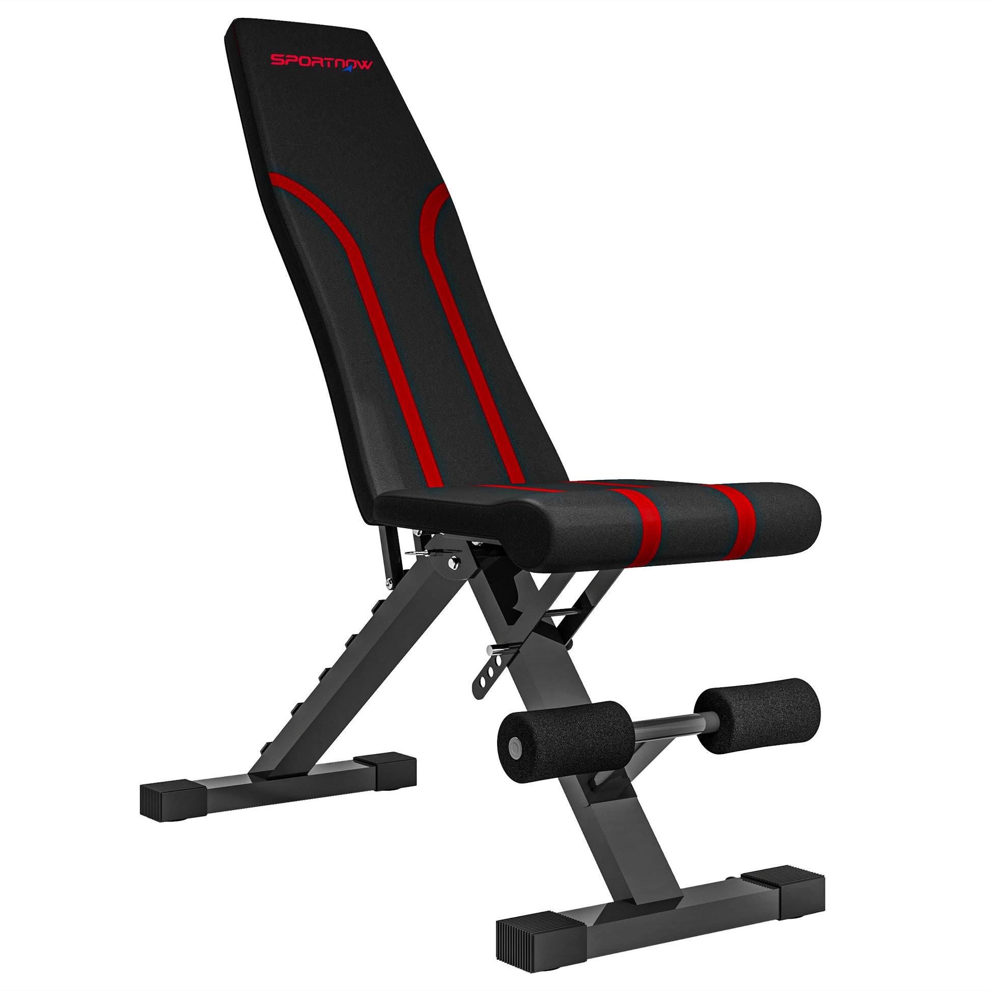 Photo of SPORTNOW Foldable Weight Bench, Adjustable Incline Flat Bench Press with 6-Level Backrest, 4-Level Seat, Leg Extension for Home Gym Workout Full Body Strength Training in Training colour on a white background