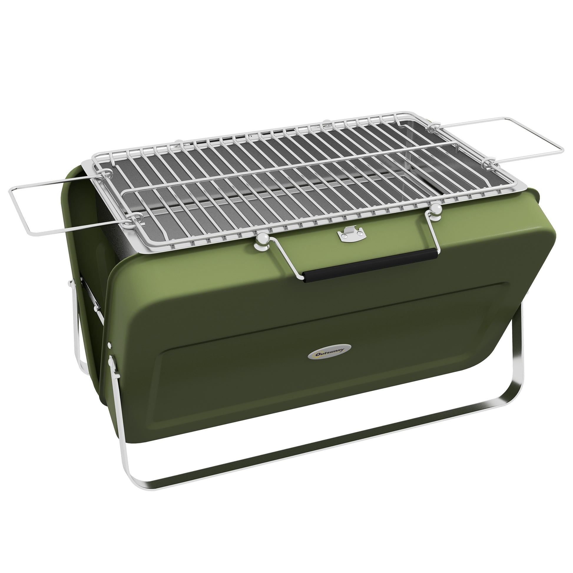 Photo of Outsunny Metal Suitable-Style Portable BBQ Grill - Green in Green colour on a white background