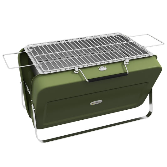 Photo of Outsunny Metal Suitable-Style Portable BBQ Grill - Green in Green colour on a white background