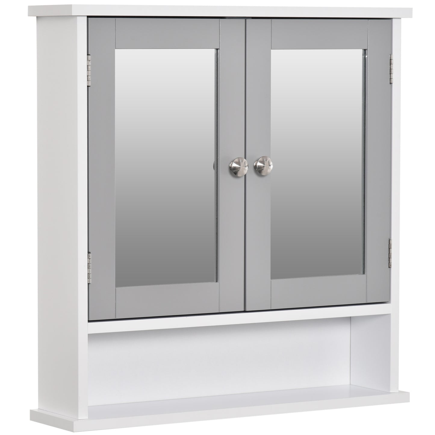Photo of kleankin Bathroom Wall Storage Cabinet - Grey in Grey colour on a white background