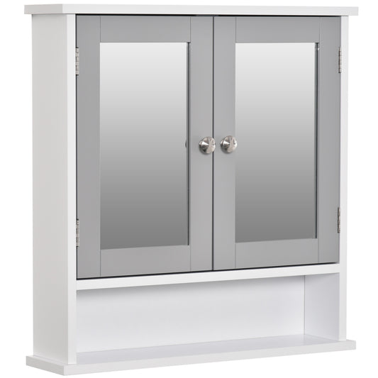 Photo of kleankin Bathroom Wall Storage Cabinet - Grey in Grey colour on a white background