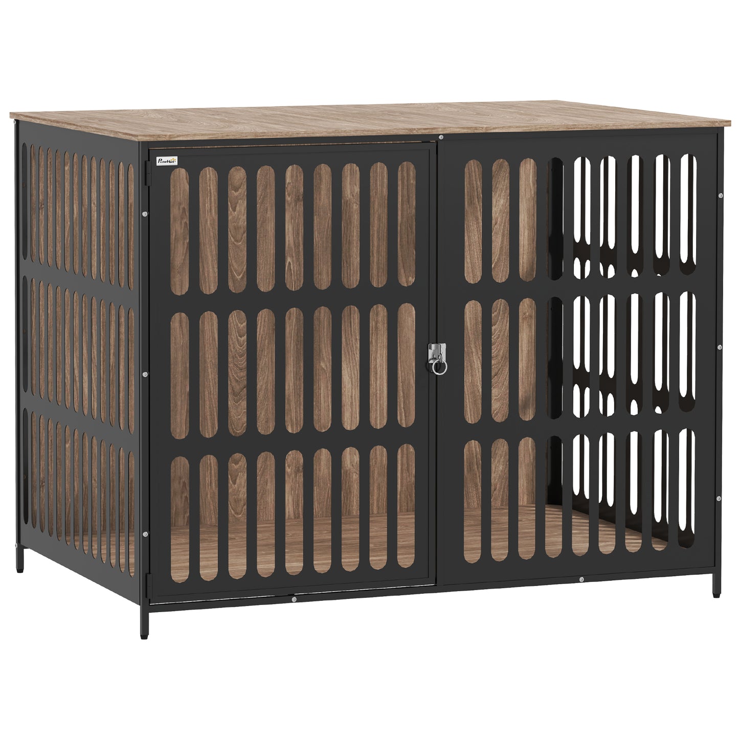 Photo of PawHut Dog Crate Furniture with Anti-Chew Resistant Mesh, Anti-Escape Single Door, for Extra Large Dogs, 118 x 80 x 92 cm in cm colour on a white background