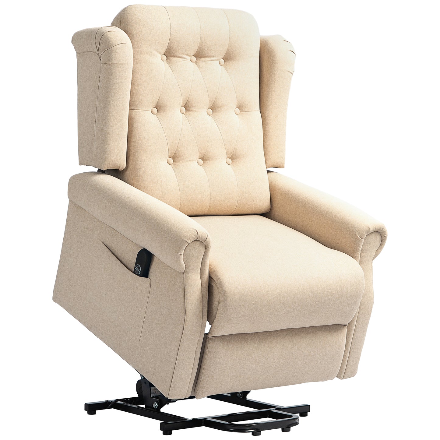Photo of HOMCOM 45° Lifting Riser and Recliner Armchair  - Beige in Beige colour on a white background