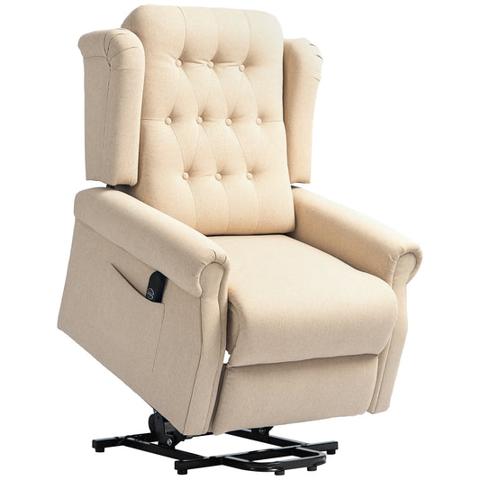 Photo of HOMCOM 45° Lifting Riser and Recliner Armchair  - Beige in Beige colour on a white background