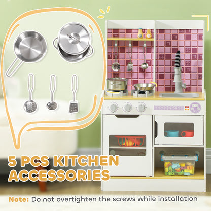 AIYAPLAY play kitchen with toy pots, pan and utensils included