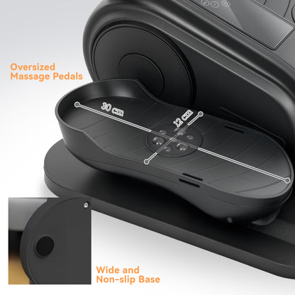 Elliptical exerciser with oversized textured pedals and a wide base