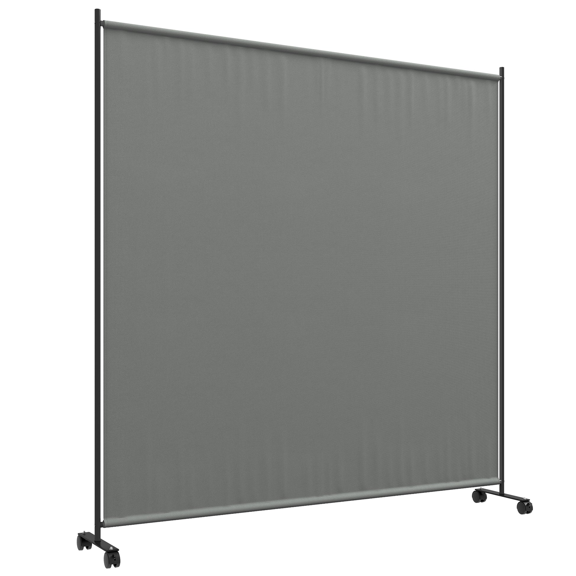 Photo of Outsunny 183 x 181cm Outdoor Privacy Screen, with Wheels - Dark Grey in Grey colour on a white background