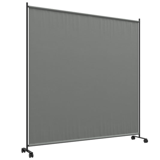 Photo of Outsunny 183 x 181cm Outdoor Privacy Screen, with Wheels - Dark Grey in Grey colour on a white background
