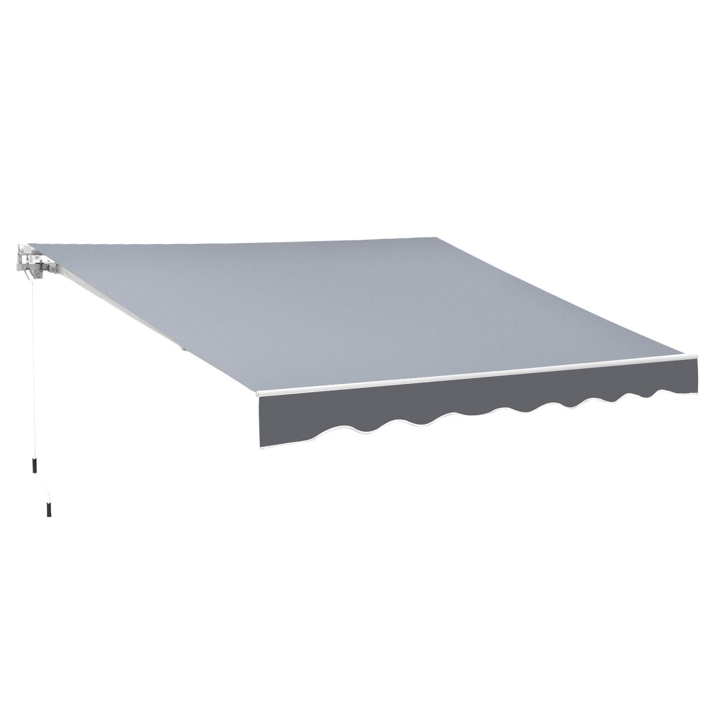 Photo of Outsunny 2.5m x 2m Garden Patio Manual Awning Canopy Sun Shade Shelter Retractable with Winding Handle Grey in Grey colour on a white background