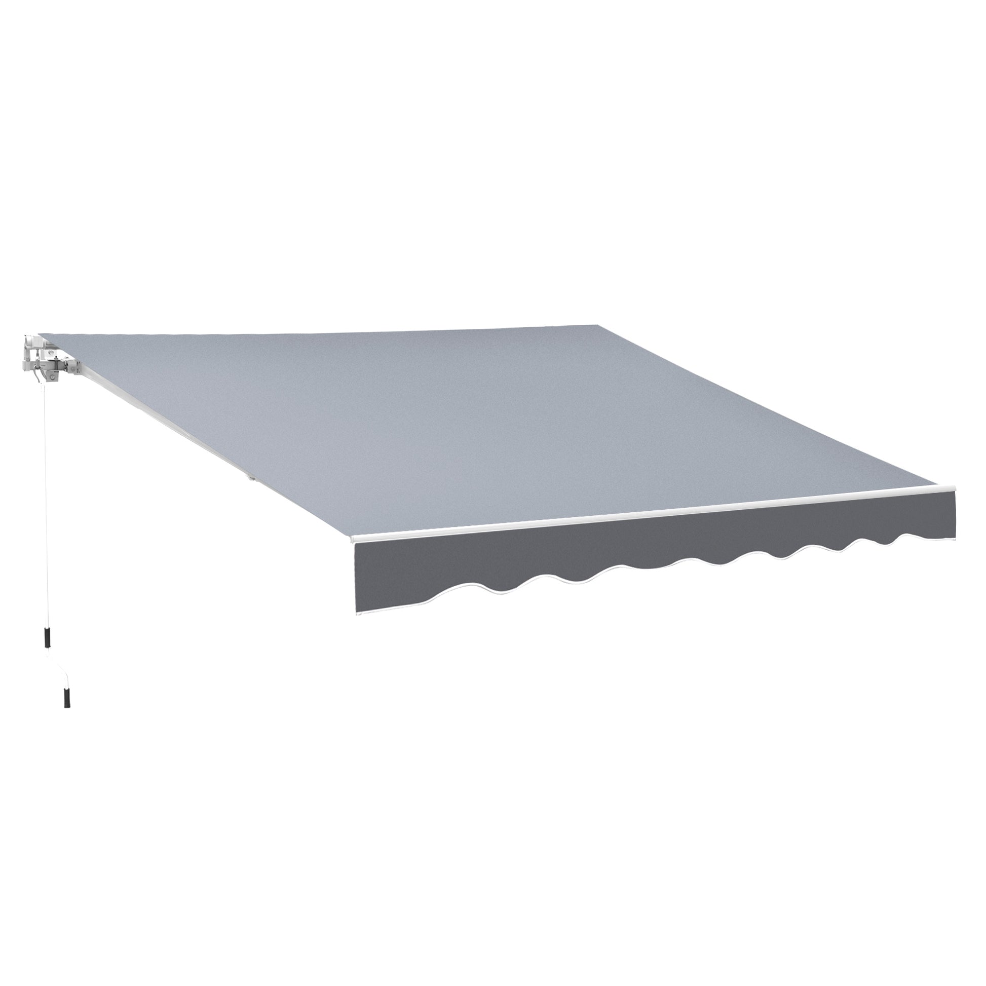 Photo of Outsunny 2.5m x 2m Garden Patio Manual Awning Canopy Sun Shade Shelter Retractable with Winding Handle Grey in Grey colour on a white background