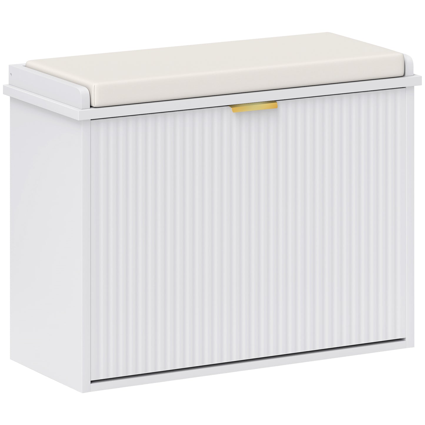 Photo of HOMCOM Elegant Six Shoe Bench, with Top Seat - White in White colour on a white background