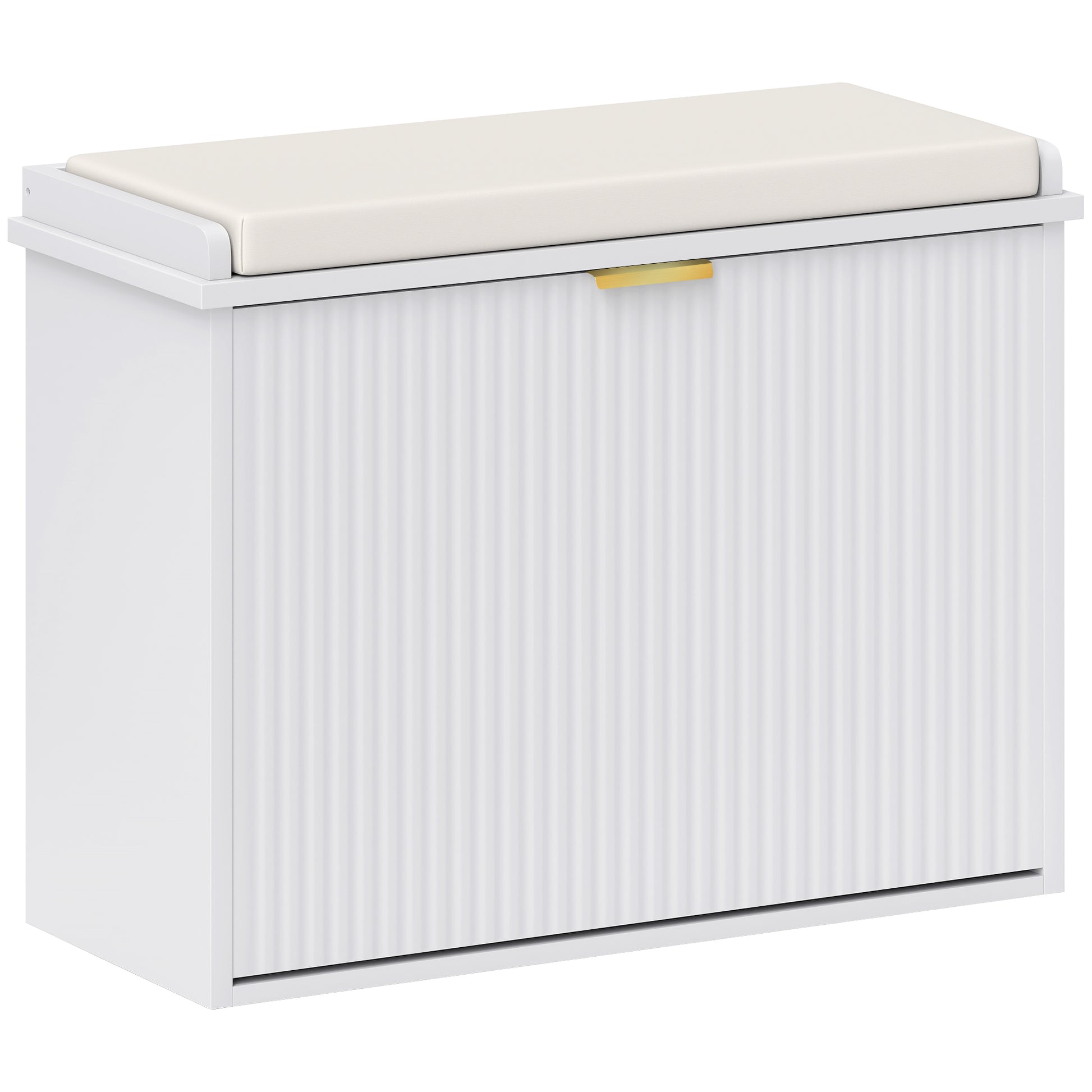 Photo of HOMCOM Elegant Six Shoe Bench, with Top Seat - White in White colour on a white background