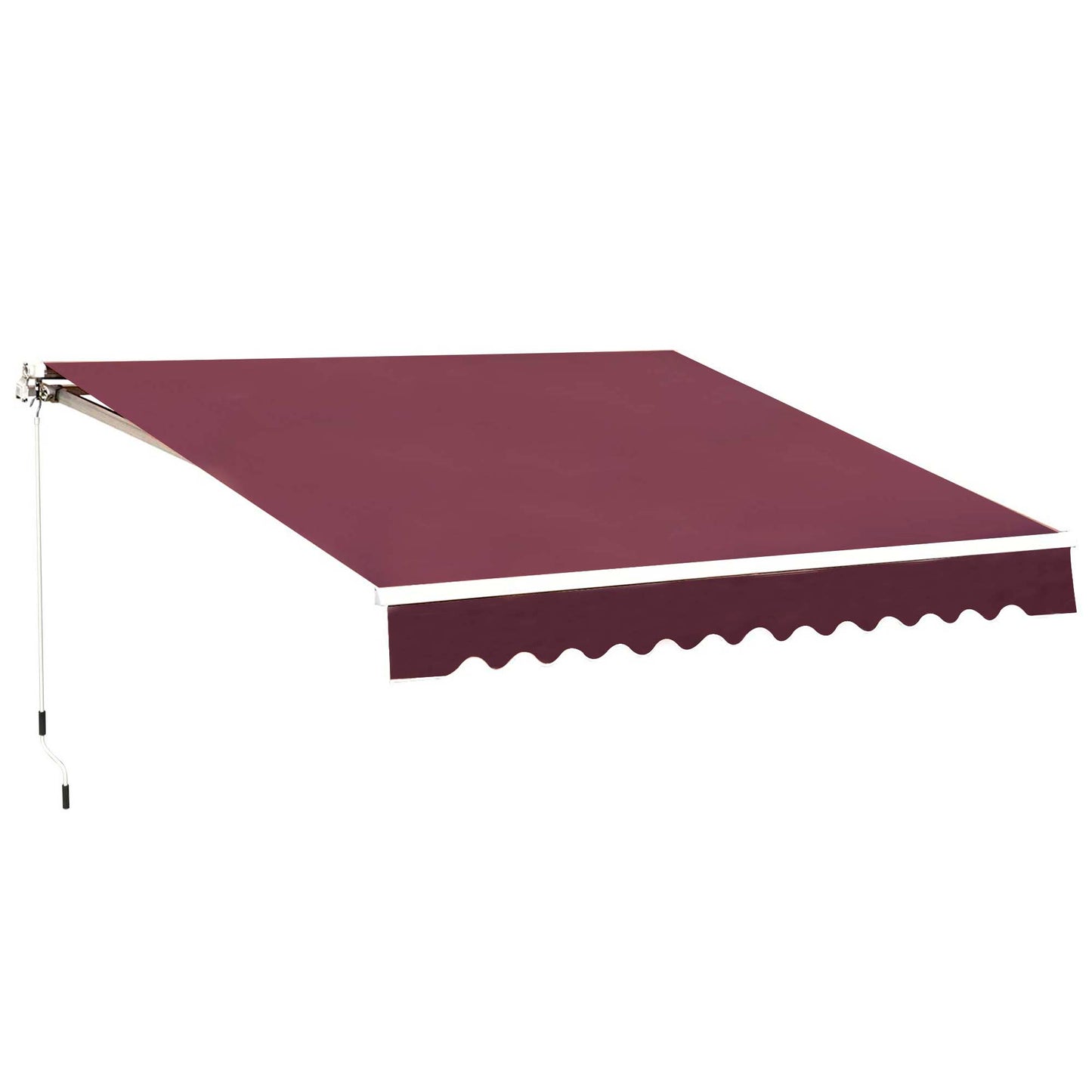 Photo of Outsunny 3 x 2.5m Manual Retractable Awning for Patio 45-75° Sun Canopy with Waterproof Fabric - Wine Red in Red colour on a white background