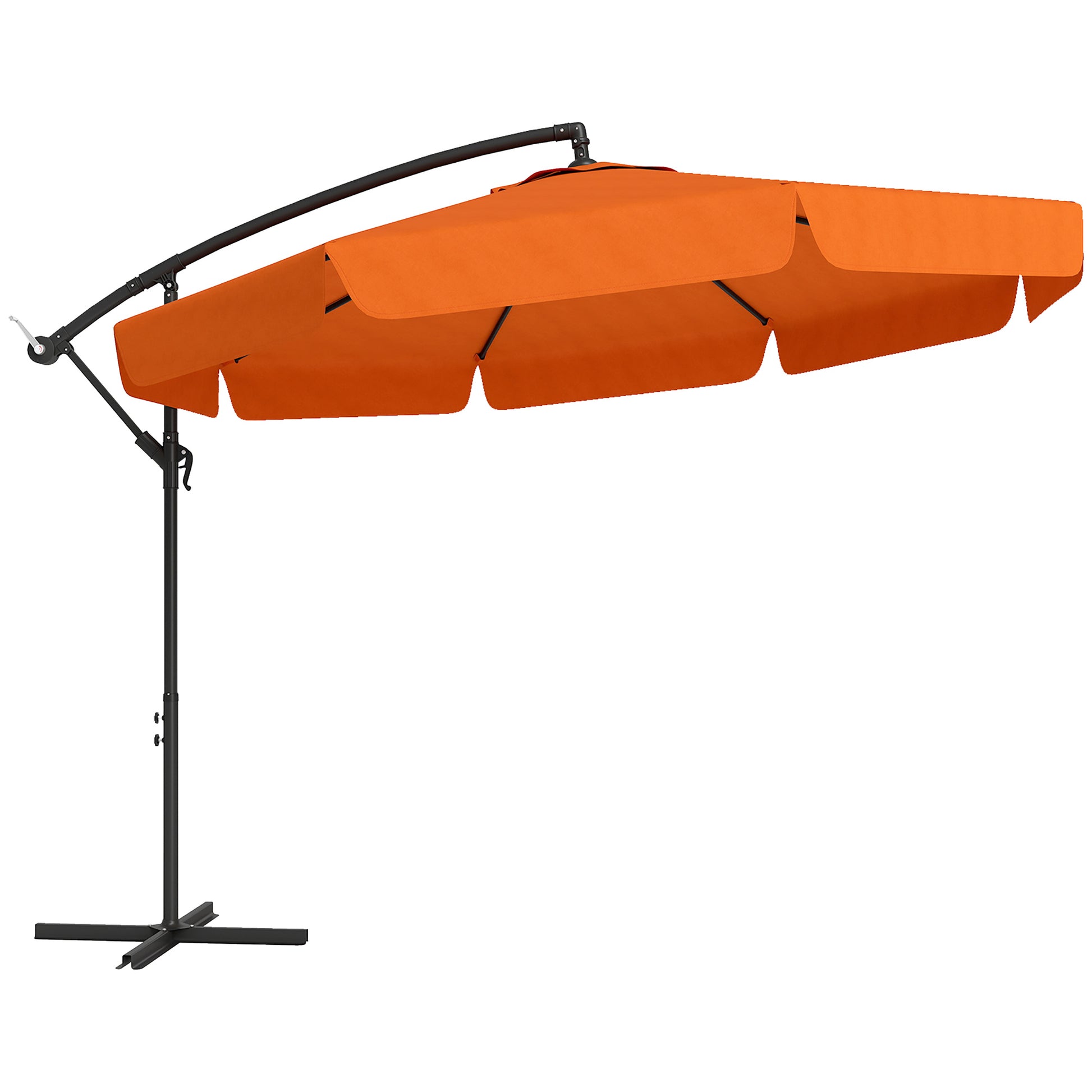 Photo of Outsunny 2.7m Garden Cantilever Banana Parasol - Orange in Orange colour on a white background