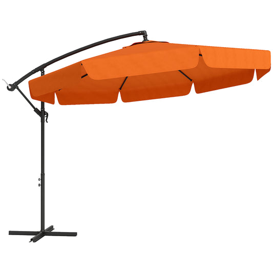 Photo of Outsunny 2.7m Garden Cantilever Banana Parasol - Orange in Orange colour on a white background