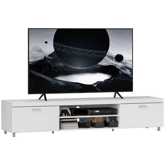 Photo of HOMCOM Modern TV unit Cabinet Entertainment Centre for TVs up to 90" w/ Cabinet Shelf for Living room Bedroom White in White colour on a white background