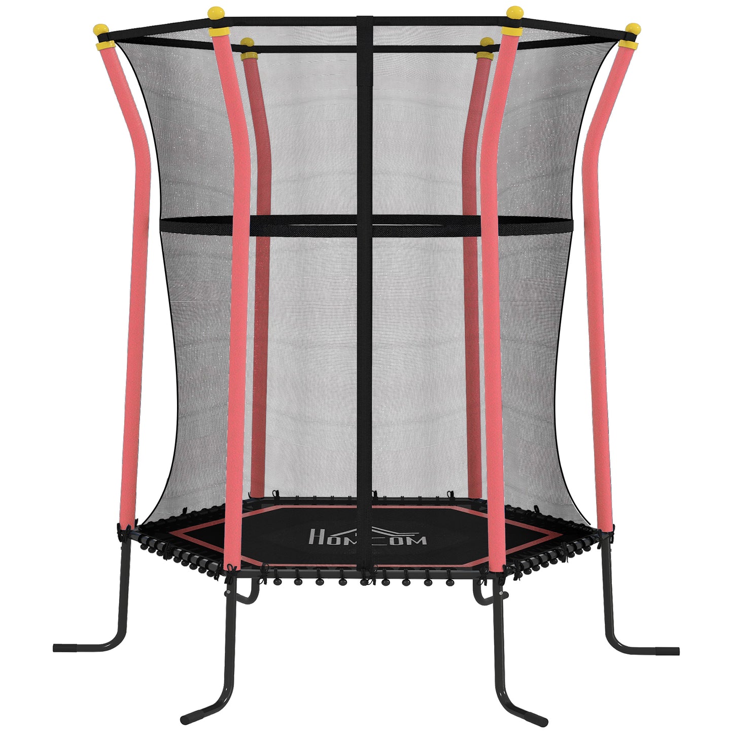Photo of HOMCOM Kids Trampoline Mini Bouncer with Enclosure Safety Net For Ages 3-10 Years - Red in Red colour on a white background