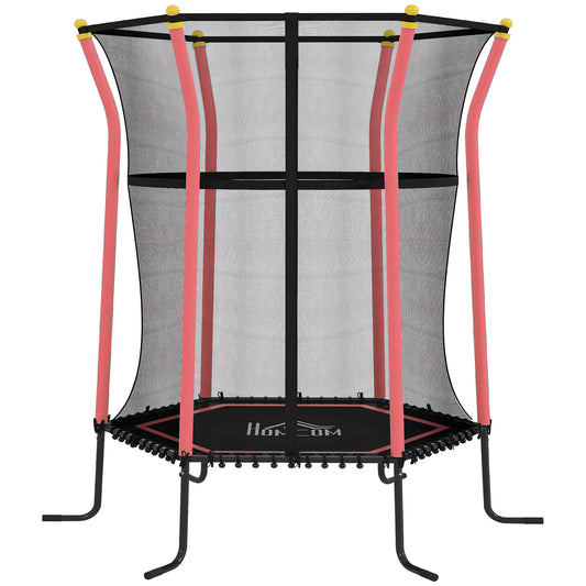 Photo of HOMCOM Kids Trampoline Mini Bouncer with Enclosure Safety Net For Ages 3-10 Years - Red in Red colour on a white background