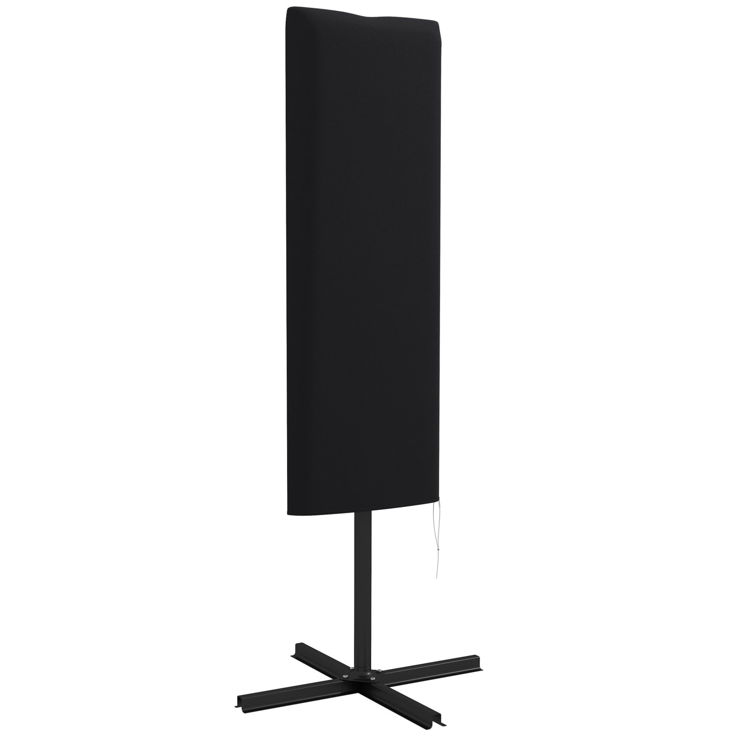 Photo of Outsunny Garden Parasol Cover, Outdoor Patio Umbrella Protector Weatherproof Garden Patio with Rod, Zipper for 2-4.6m Parasol, Φ60 x 160cm, Black in Black colour on a white background