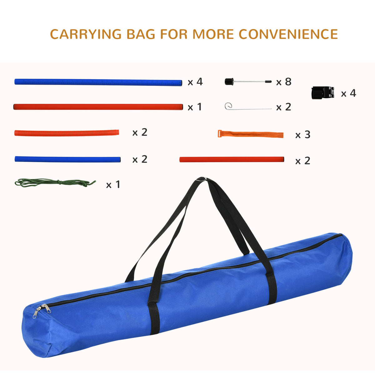 PawHut Dog Agility Equipment, Pet Agility Training Set with Weave Poles, Adjustable Hurdle, Jump Ring, Carry Bag, Dog Indoor Outdoor Games for Play, Run, Jump, Obedience