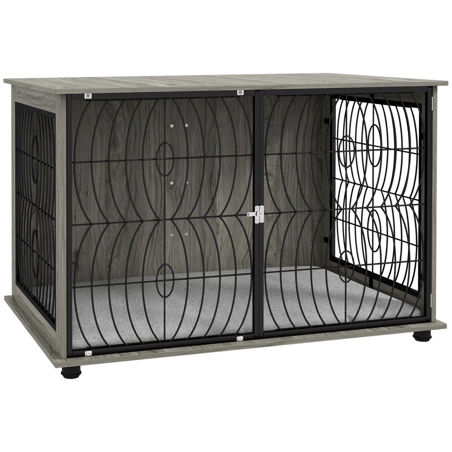 Photo of PawHut 46.46'' Dog Crate Furniture End Table w/ Plush Washable Cushion, Lockable Door, for Extra Large Dogs in Dogs colour on a white background
