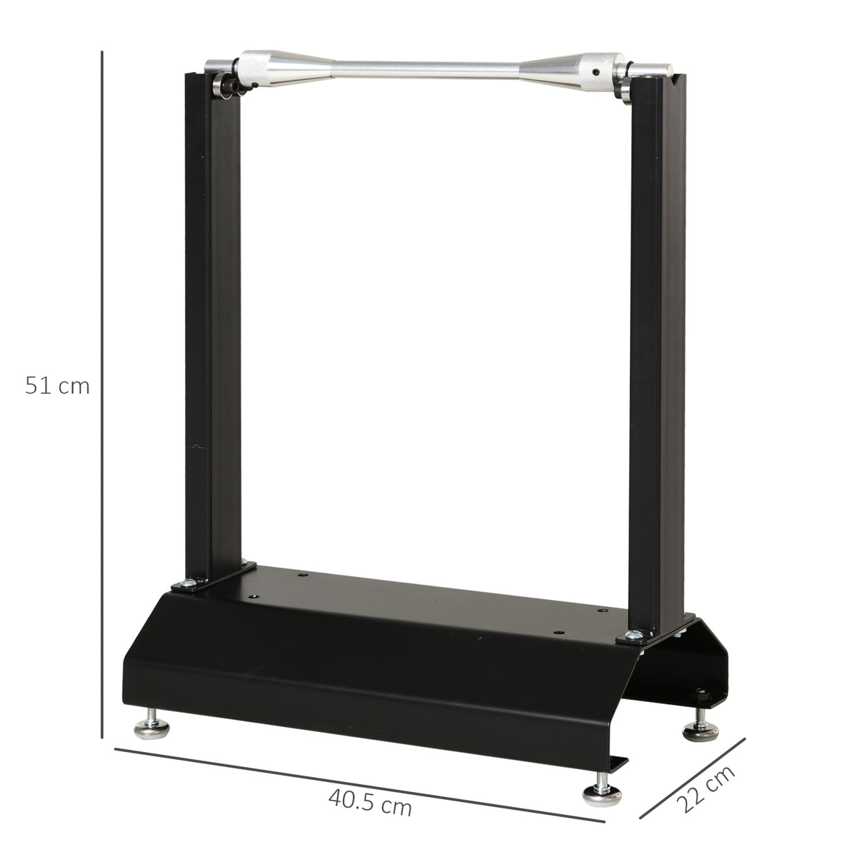 DURHAND wheel balancing stand, 51 cm high, with a 40.5 by 22 cm base