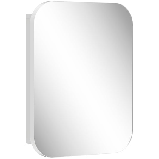 Photo of HOMCOM Bathroom Medicine Cabinet with Mirror, Bathroom Wall Cabinet with Adjustable Shelves, Soft Close Hinges, White in White colour on a white background
