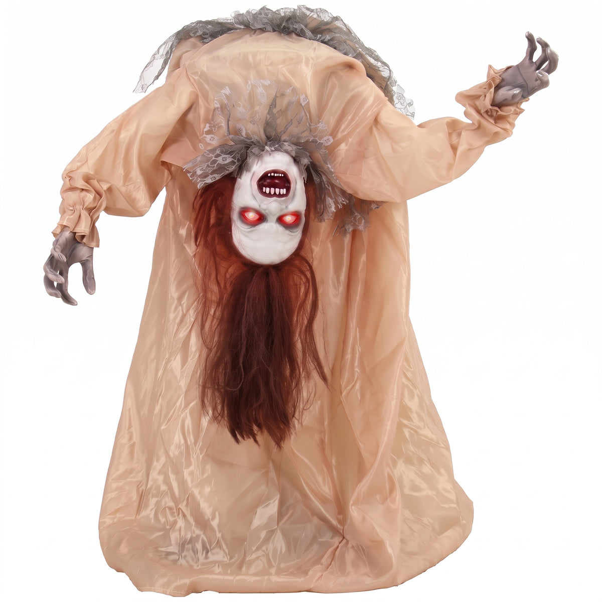 Photo of HOMCOM Animated Halloween Ghost, Halloween Animatronics with Creepy Screams, Glowing Eyes, Sound/Touch Activated in Activated colour on a white background