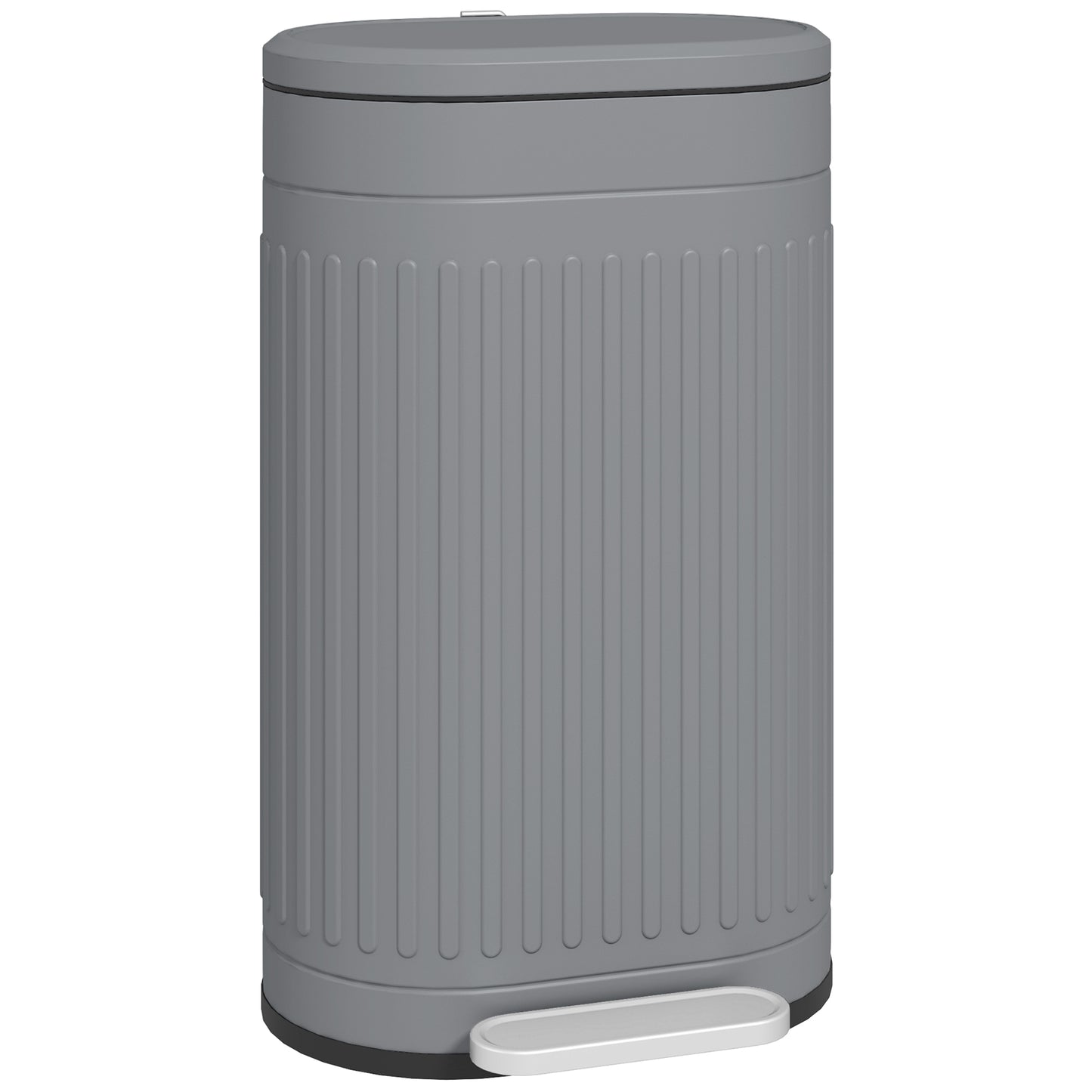 Photo of HOMCOM 30L Metal Kitchen Bin, with Soft-Close Lid - Grey in Grey colour on a white background