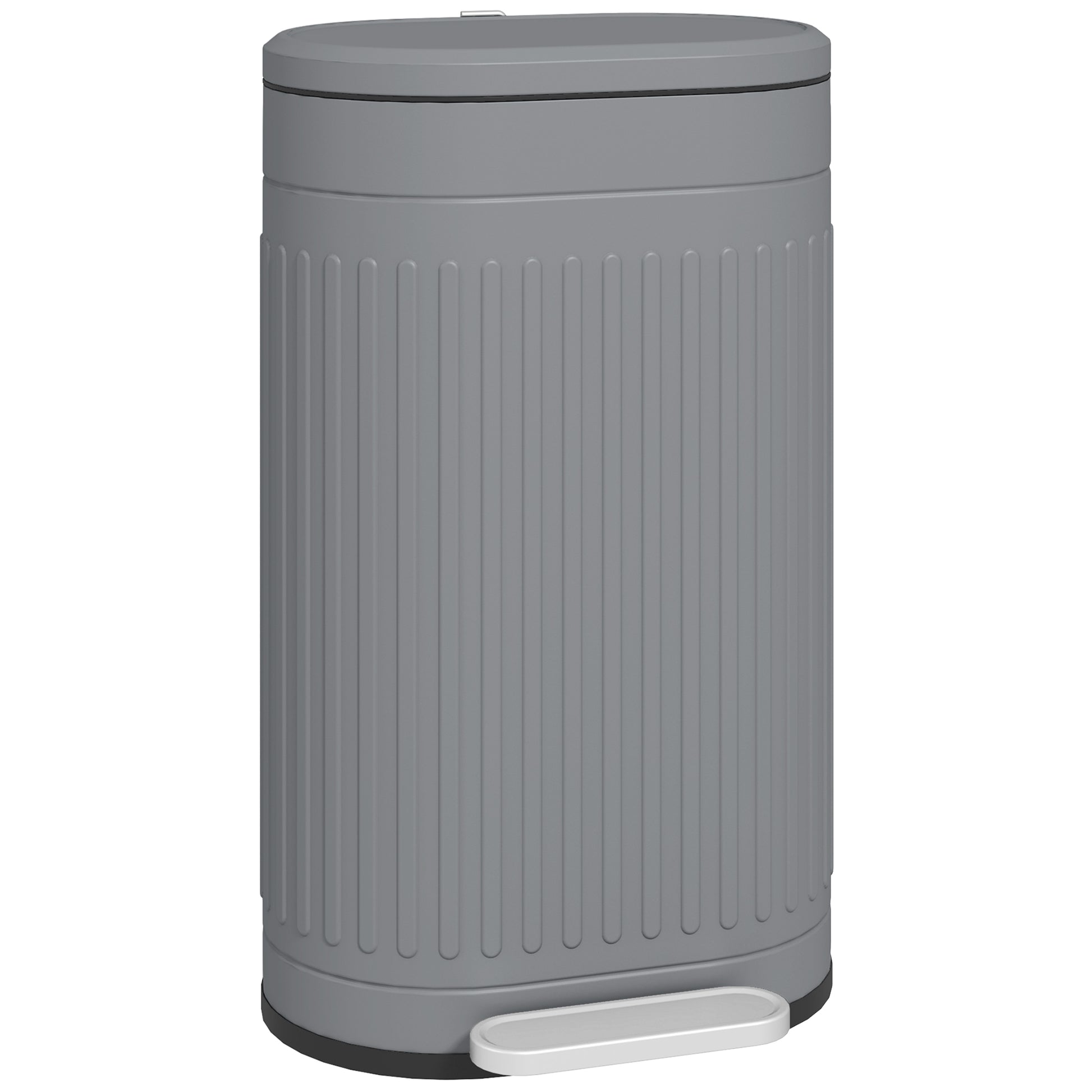 Photo of HOMCOM 30L Metal Kitchen Bin, with Soft-Close Lid - Grey in Grey colour on a white background