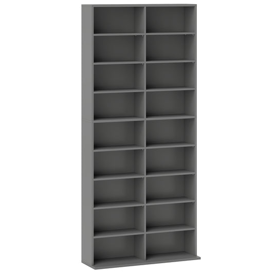 Photo of HOMCOM 640 CD Storage Tower - Grey in Grey colour on a white background