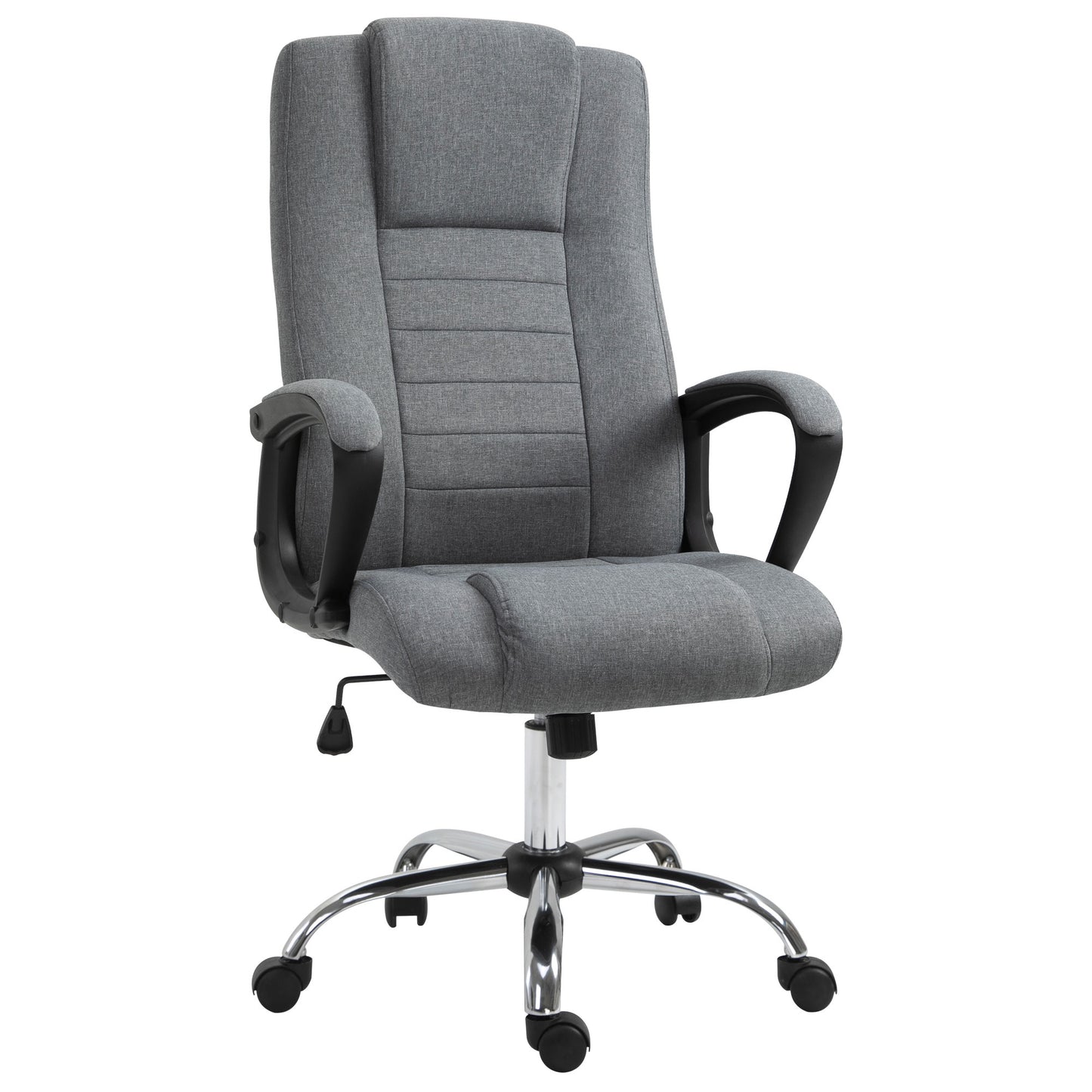 Photo of Vinsetto Linen-Look Swivel Office Chair - Dark Grey in Grey colour on a white background