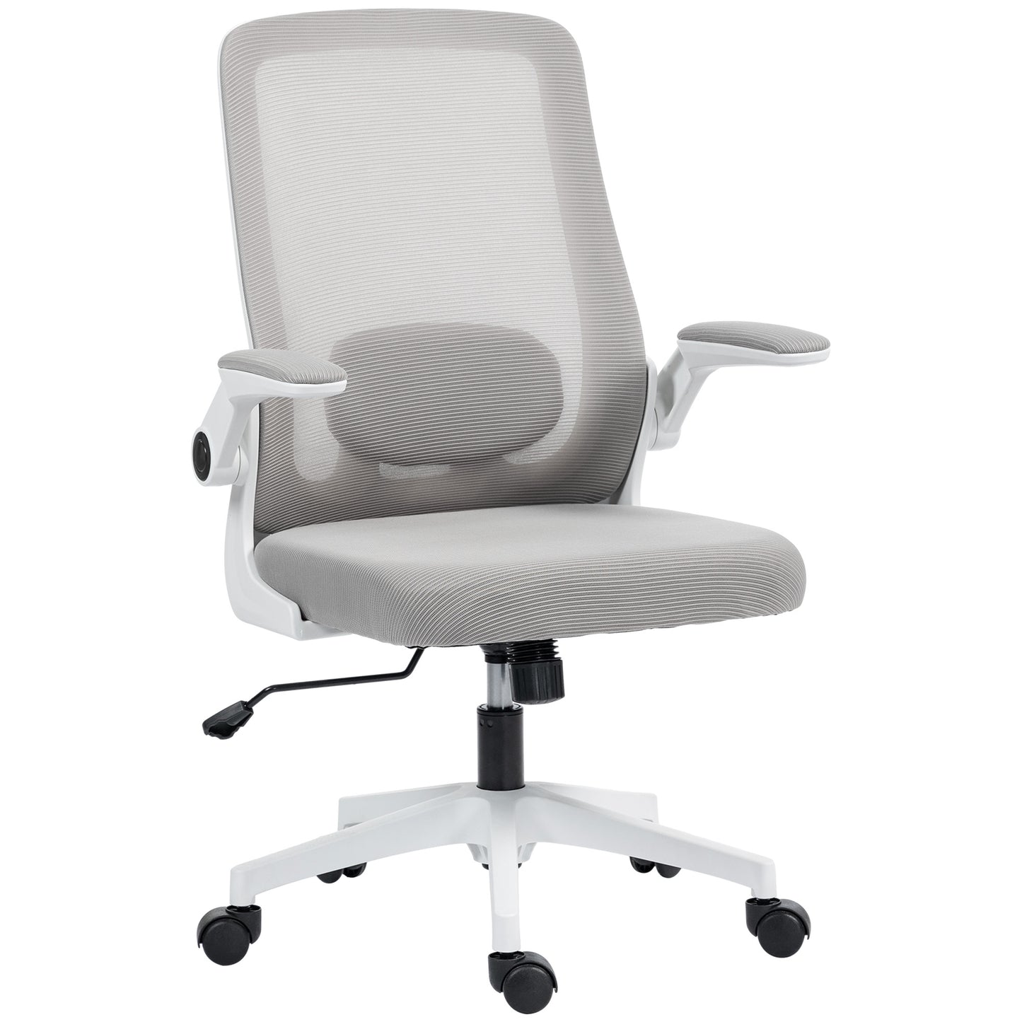 Photo of HOMCOM Mesh Back Adjustable Office Chair - Grey in Grey colour on a white background