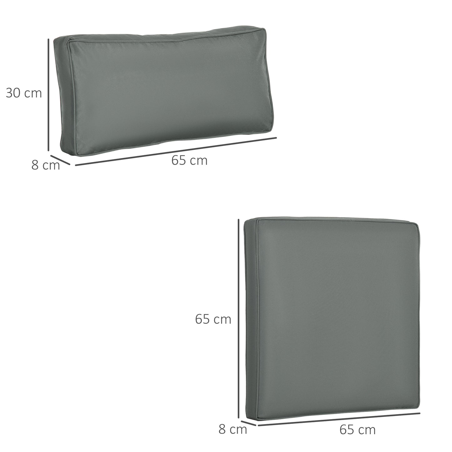 Outsunny 14-Piece Dining Set Cushions - Grey