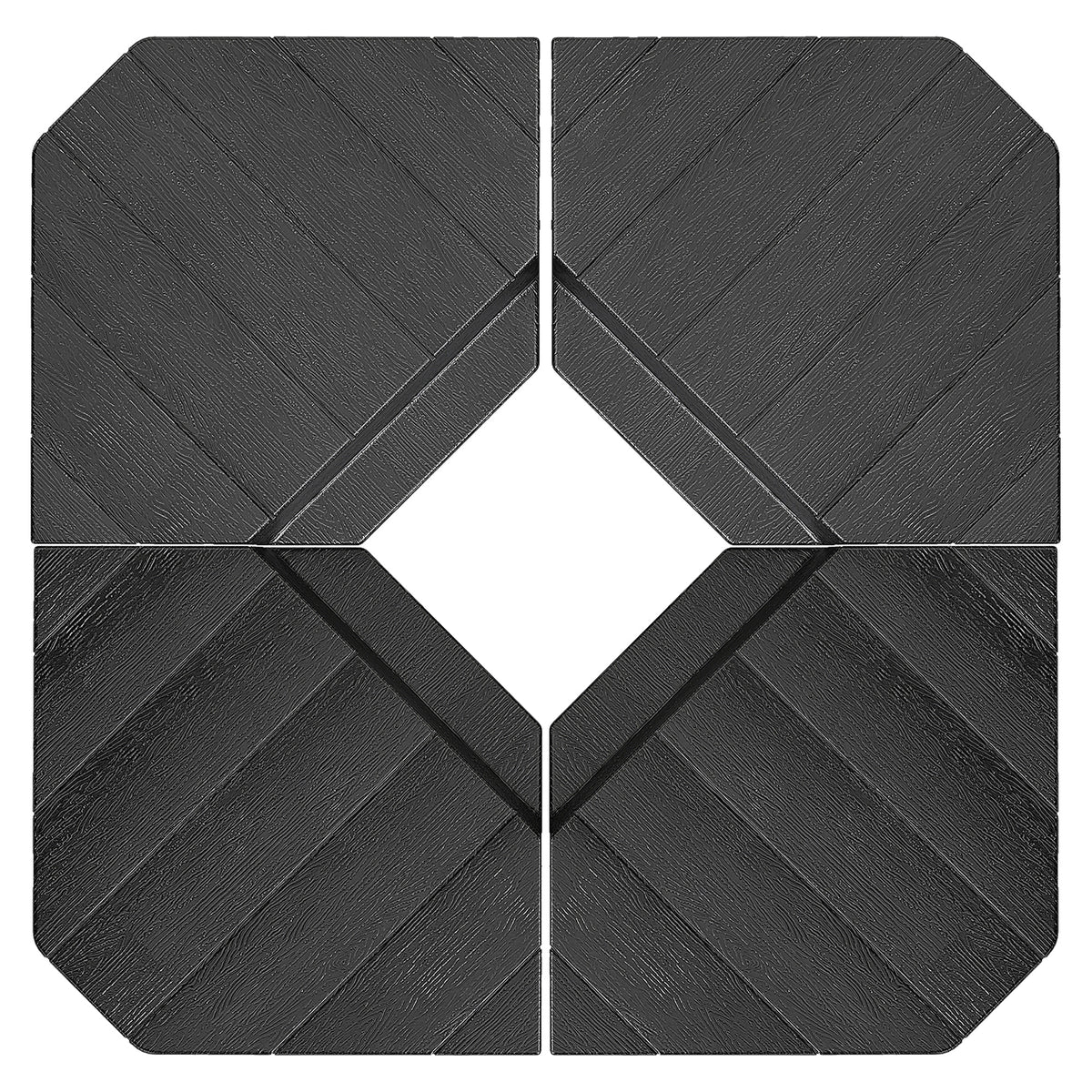 Photo of Outsunny Umbrella Weights for Cantilever Parasols, Set of 4 Heavy Duty Parasol Base Stand Weights, 80kg Sand or 60kg Water Filled, Black in Black colour on a white background
