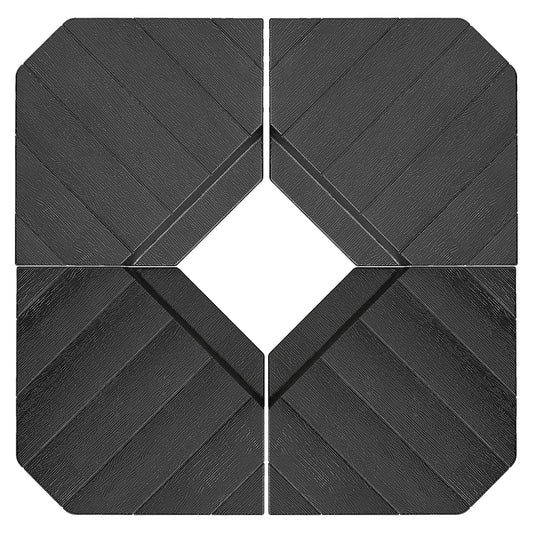 Photo of Outsunny Umbrella Weights for Cantilever Parasols, Set of 4 Heavy Duty Parasol Base Stand Weights, 80kg Sand or 60kg Water Filled, Black in Black colour on a white background