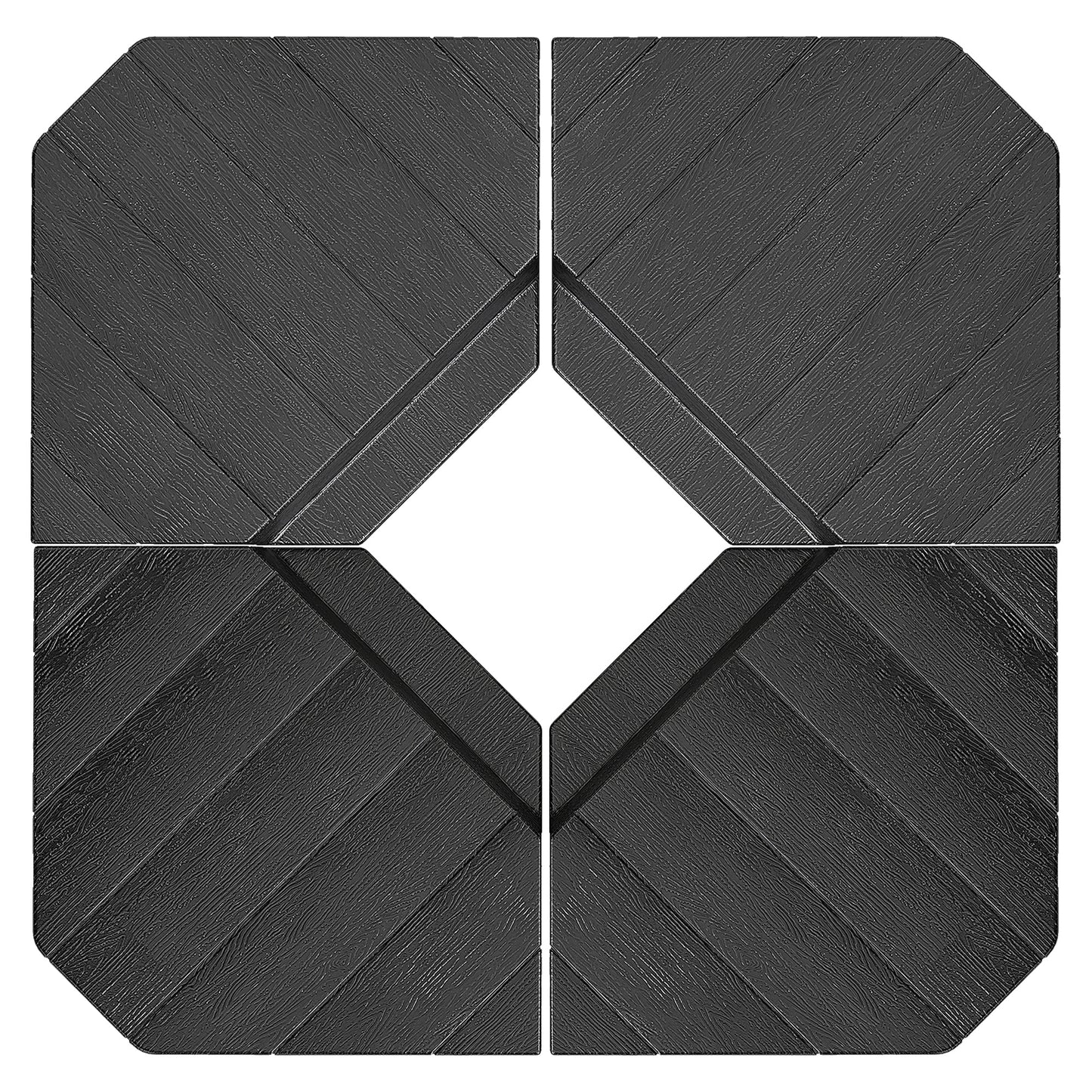 Photo of Outsunny Umbrella Weights for Cantilever Parasols, Set of 4 Heavy Duty Parasol Base Stand Weights, 80kg Sand or 60kg Water Filled, Black in Black colour on a white background