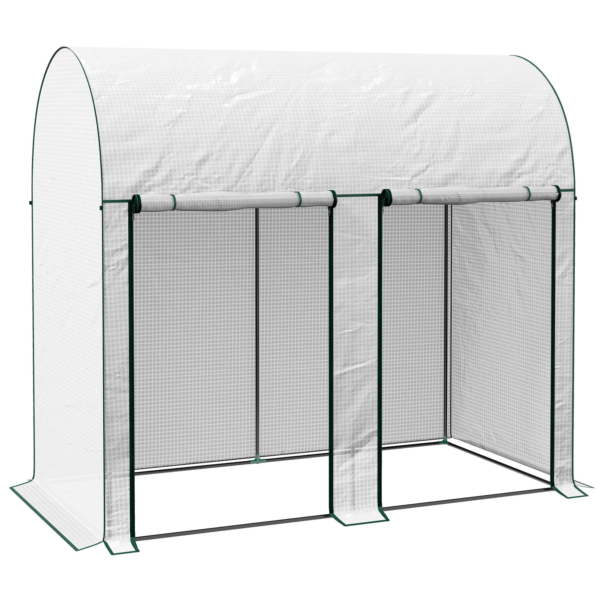Photo of Outsunny 200 x 100cm Walk-In Greenhouse, with Zipped Doors - White in White colour on a white background