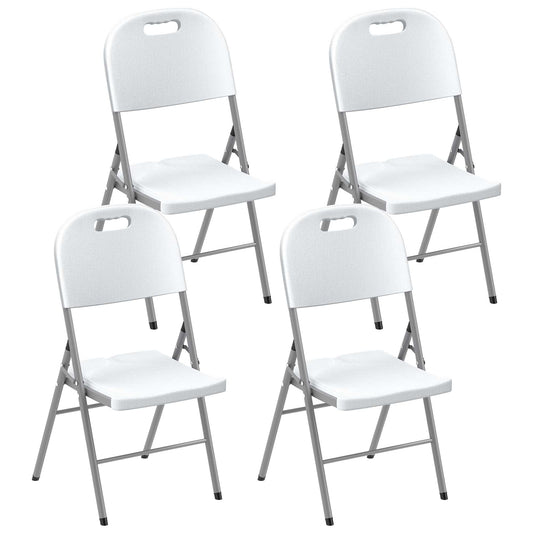 Photo of Outsunny Set of Four Foldable Outdoor Chairs - White in White colour on a white background