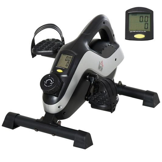 Photo of HOMCOM Portable Pedal Exerciser, Mini Exercise Bike with 8 Levels Magnetic Resistance and LCD Display, Cycle Leg Exerciser Sitting Down in Down colour on a white background