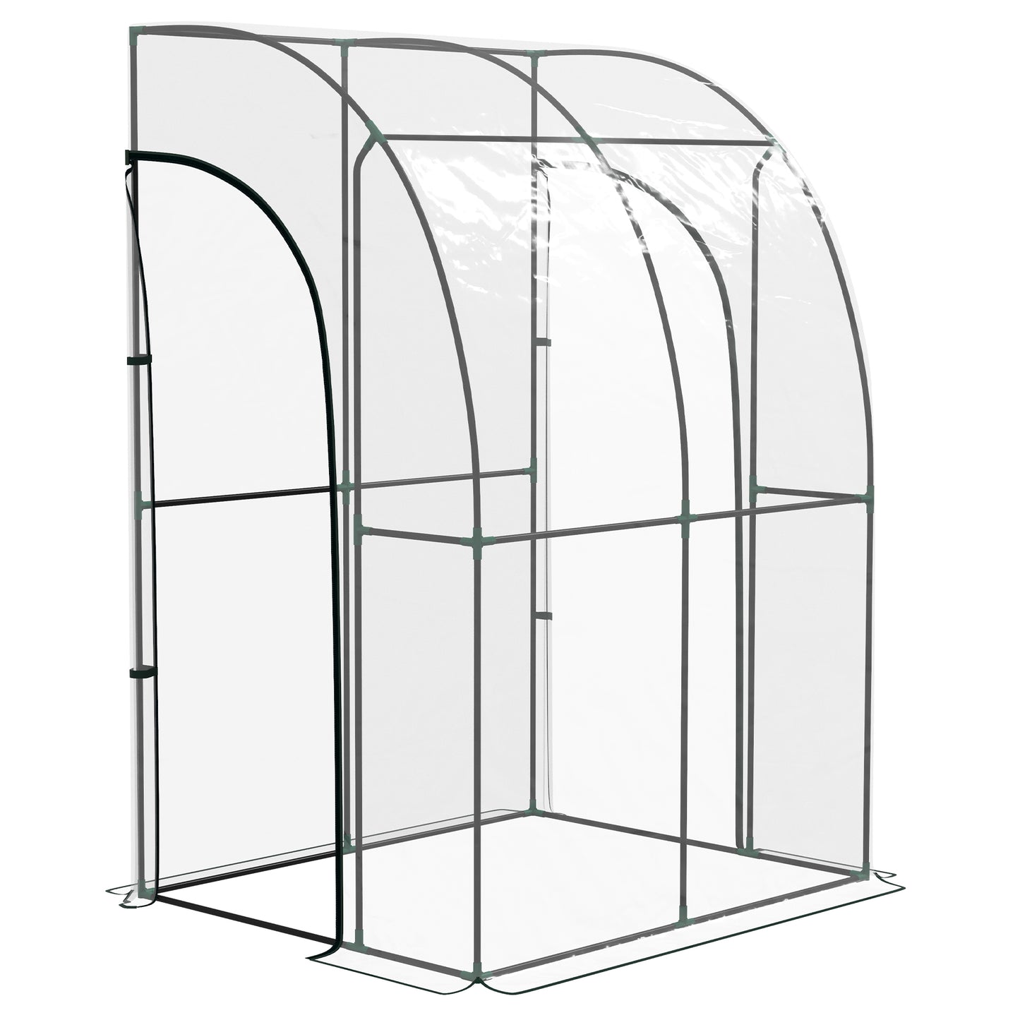 Photo of Outsunny 143cm x 118cm Walk-In Lean To Greenhouse, with Accessories in Accessories colour on a white background