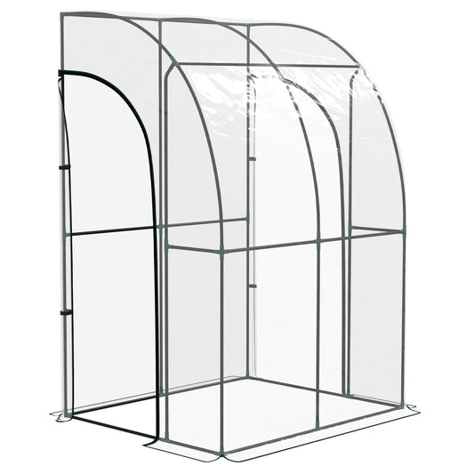 Photo of Outsunny 143cm x 118cm Walk-In Lean To Greenhouse, with Accessories in Accessories colour on a white background